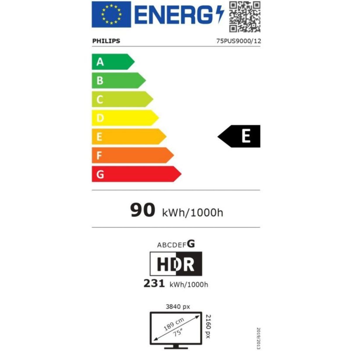 TV QLED PHILIPS 75PUS9000 Ambilight 2025 189cm