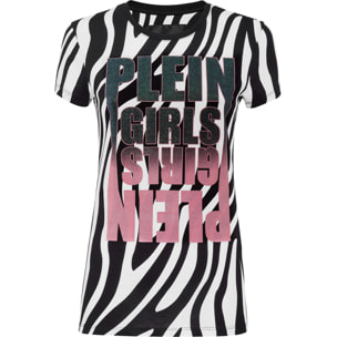 PHILIPP PLEIN T-shirt Round Neck SS Zebra