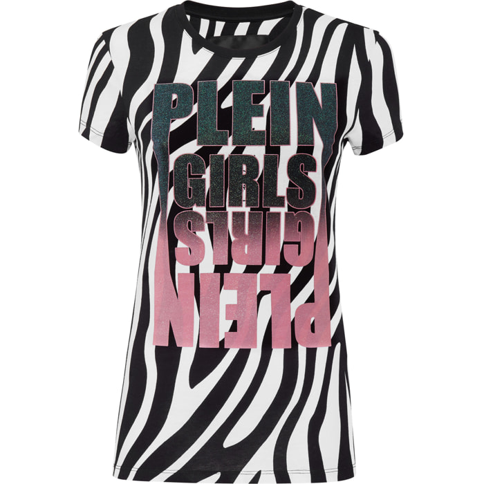 PHILIPP PLEIN T-shirt Round Neck SS Zebra