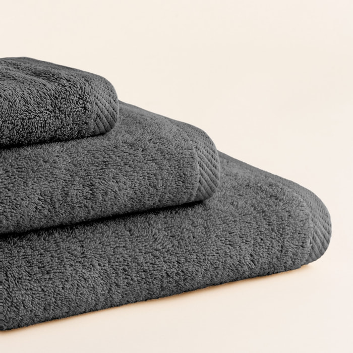 Set de serviettes éponge 100% coton éponge peigné - 600 g/m2 anthracite