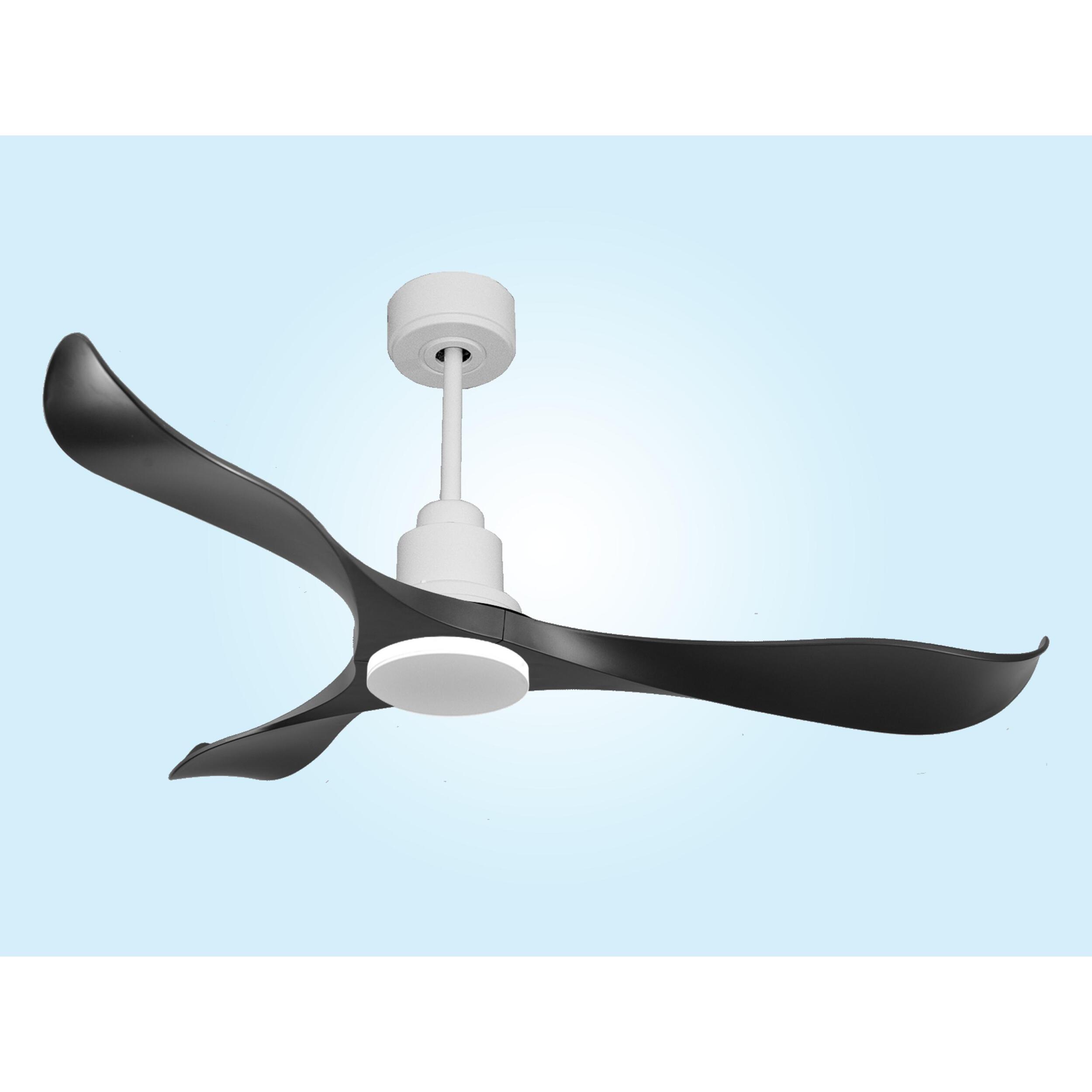 Ventilateur de plafond Réversible  Thermostat Wifi Moteur à courant continu Toits en pente Télécommande Adaptateur 2/3 Lames Hypersilence Mémoire Shopify Vendible (AUTOMATIQUE)