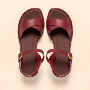 Sandalias con tacón N854 SOFT NAPPA BURDEOS/ GAIA color Burdeos