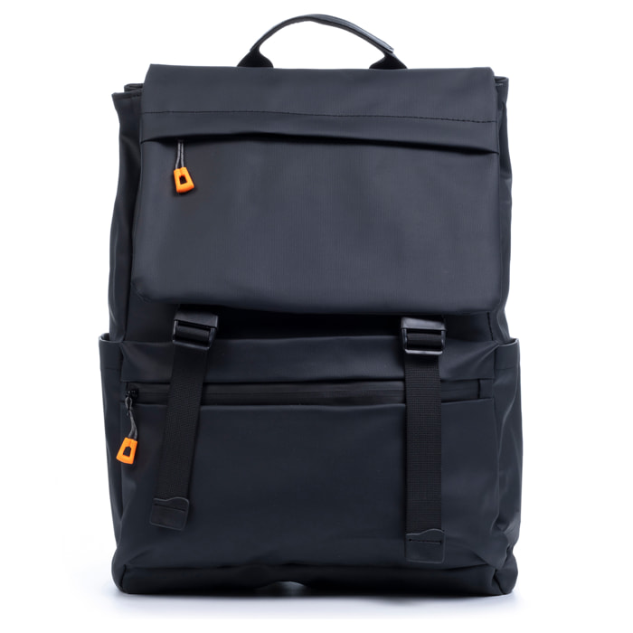Mochila multi compartimento, porta Laptop 15,6". Capa impermeable. Adaptable a Trolley. Toma USB externa oculta. Repelente al agua.