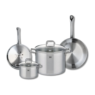 Set de 2 Poêles de cuisson 24 et 28 cm et 2 faitouts 16 et 26 cm Elo Profi Citrin