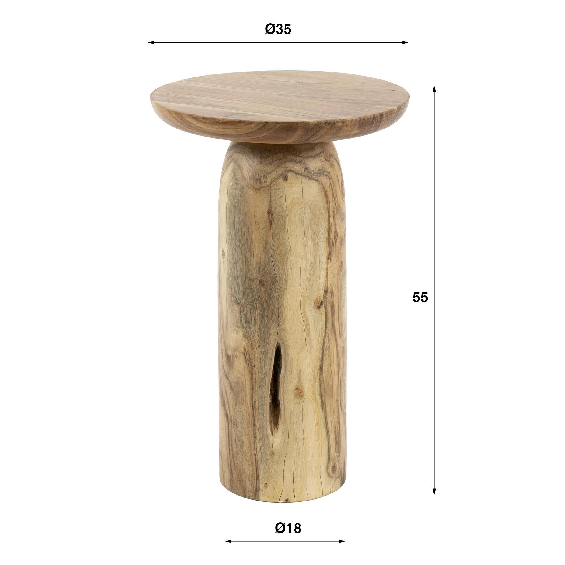 Table d’appoint bois – plateau sculpté, 55 cm MELBOURNE