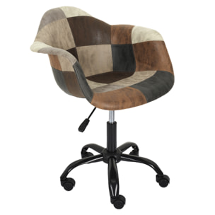 Fauteuil De Bureau Patchwork Pu - Lot De 2