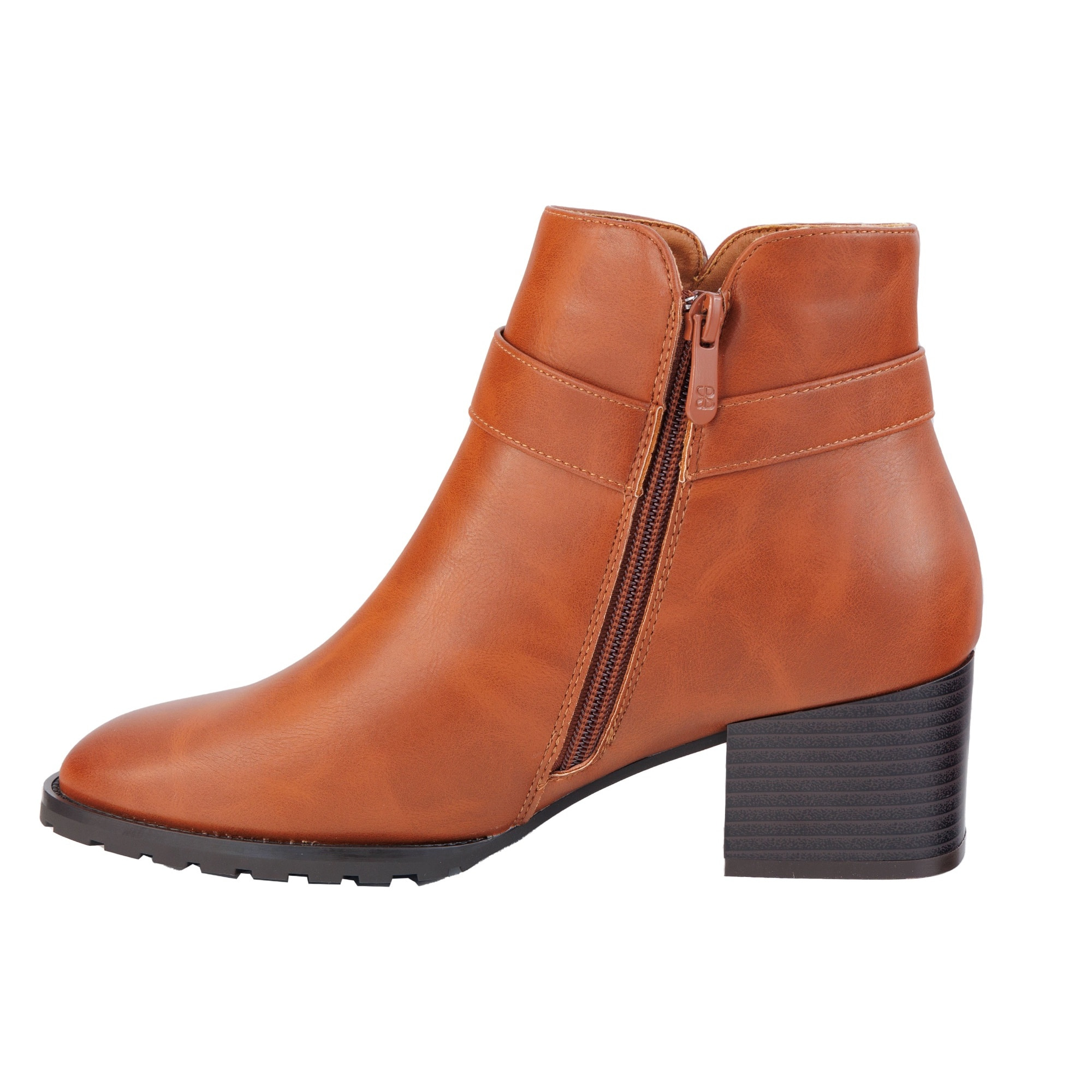 Stivaletti in simil pelle con tacco comodo quadrato