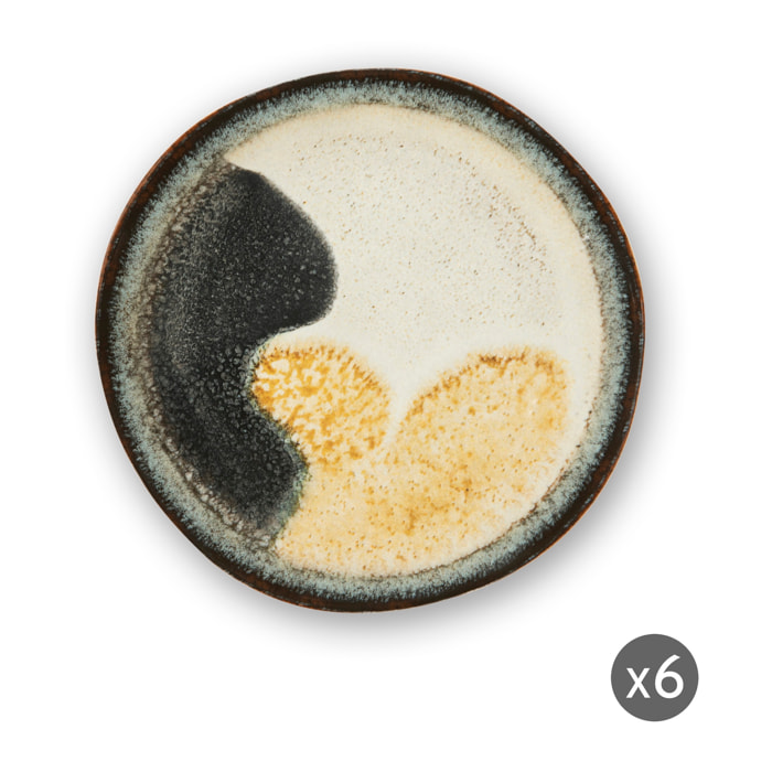 Set de 6 assiettes à dessert Excelsa – Dioniso, Céramique Beige