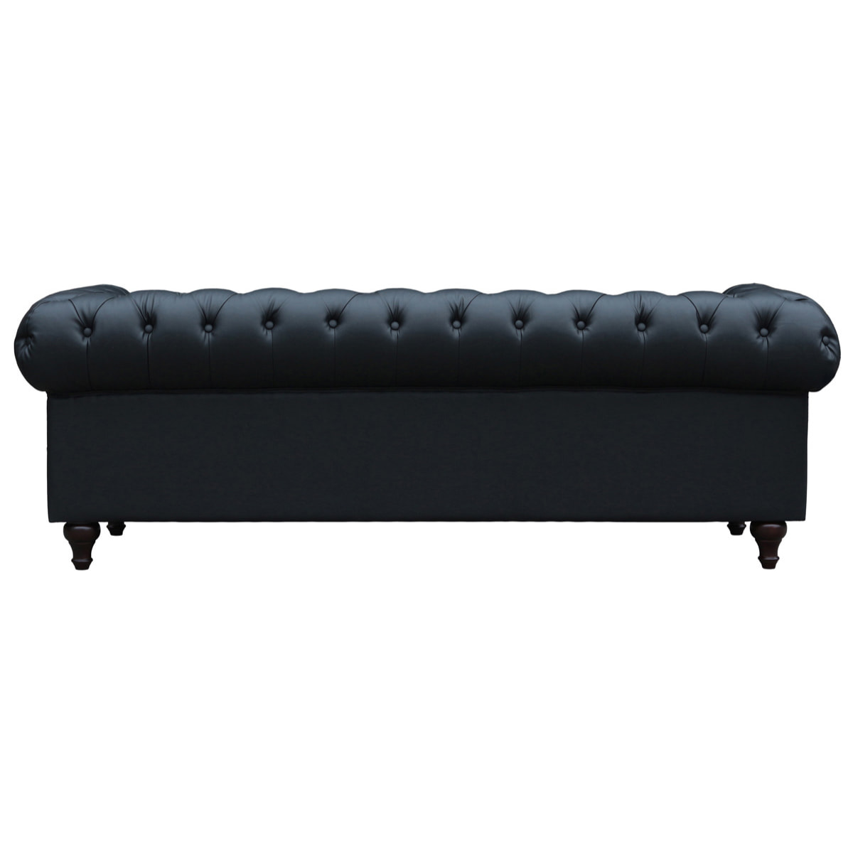 Canapé fixe Chesterfield "Aliza" - 208 x 82 x 70 cm - 3 places - Noir