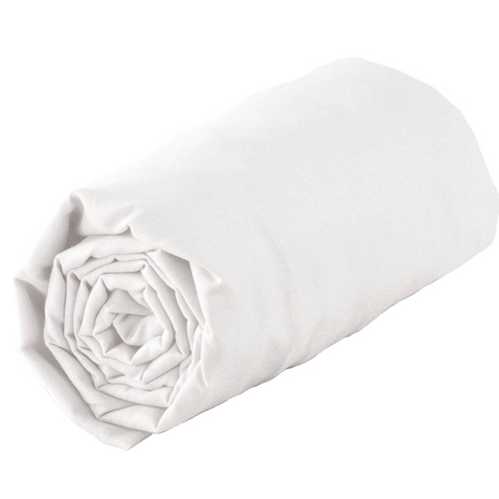 Drap housse 100 % coton 57 fils - Blanc