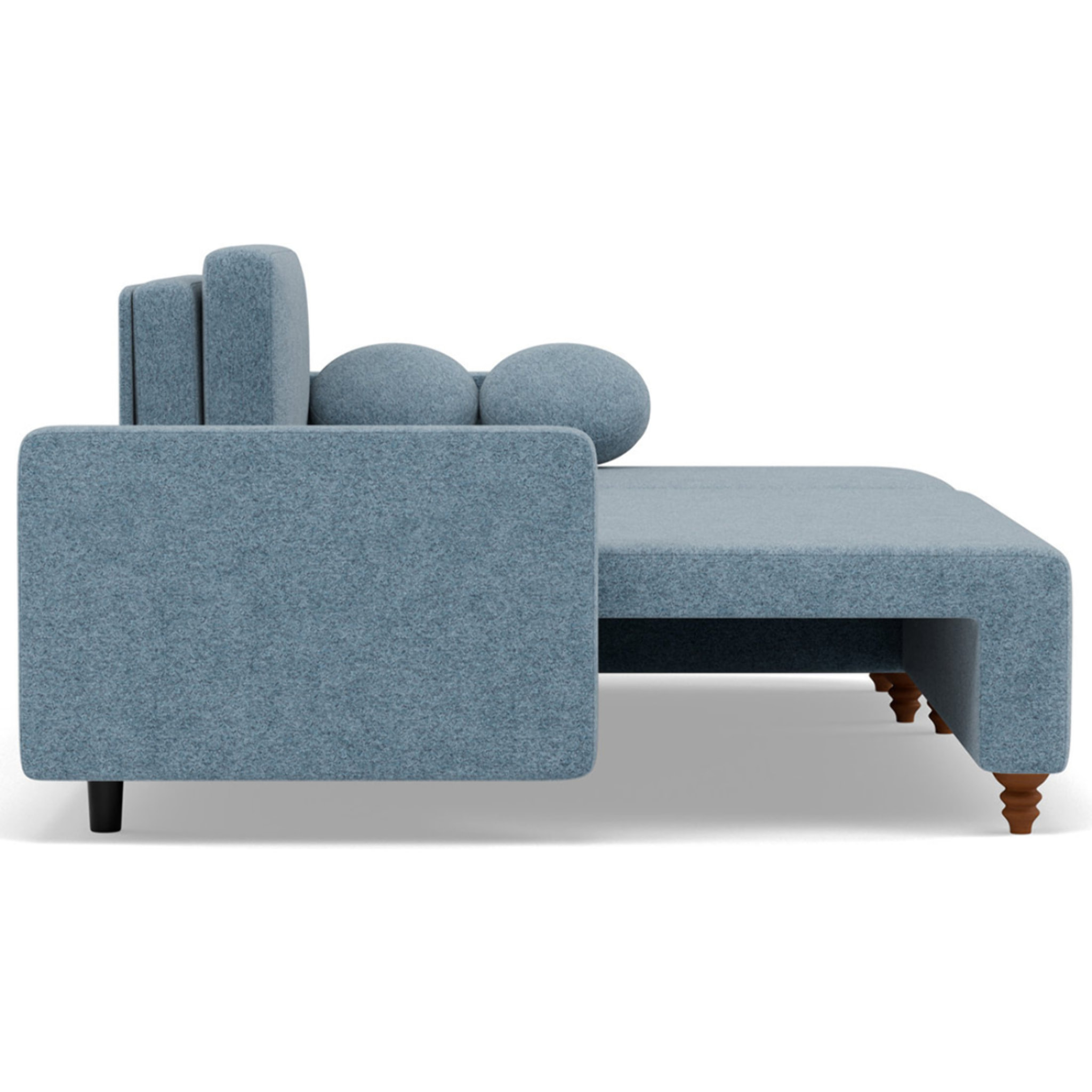 Calypso - canapé d'angle réversible 4 places convertible avec coffre en tissu - Bleu
