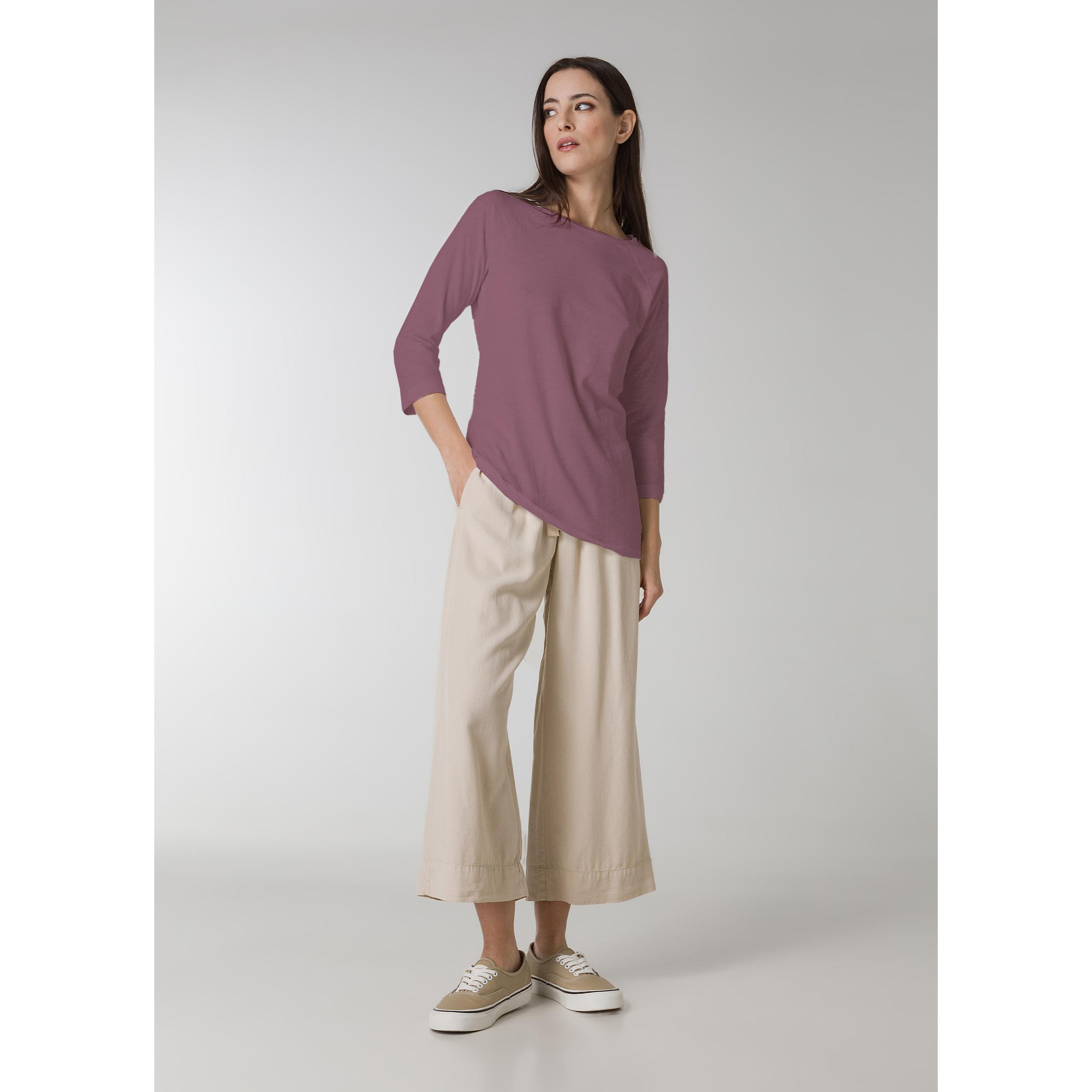 DEHA - T-shirt 3/4 SLEEVES T-SHIRT in cotone per donna