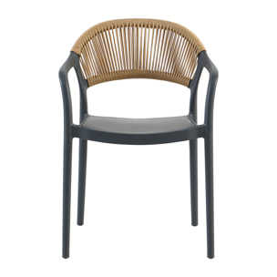 Poltrona Maiorca In Polipropilene Antracite per soggiorno, cucina e arredo bar