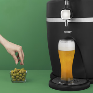 Dispensador de cerveza Wëasy PINT568, adecuado para barriles presurizados 5L, 60W, 3° C a 6° C, sistema de enfriamiento integrado, almacenamiento hasta 30 días