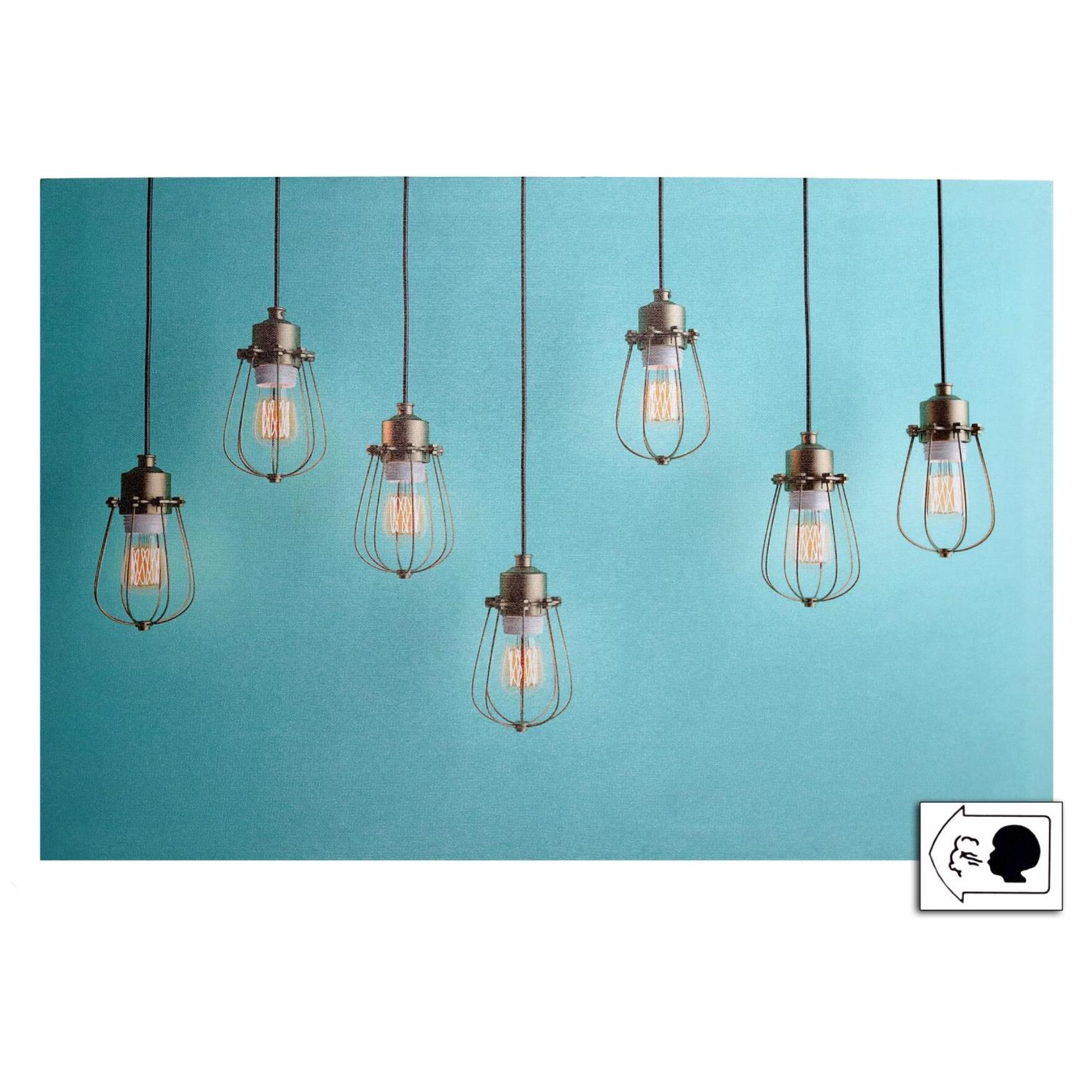 Quadro con led lampadine cm60x40x1,8