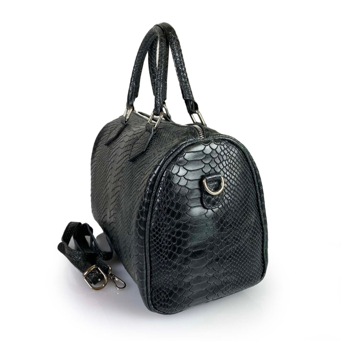 Borse Donna colore Nero-in pelle Made in Italy 30 X 22 X 17cm