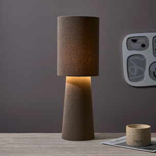 Lampe - HOME DECO FACTORY - Velours - Taupe - Gris