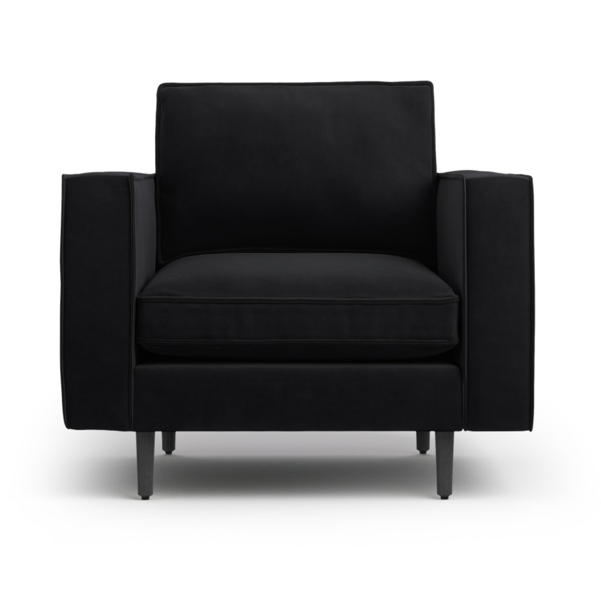 Fauteuil "Alexis" en velours noir