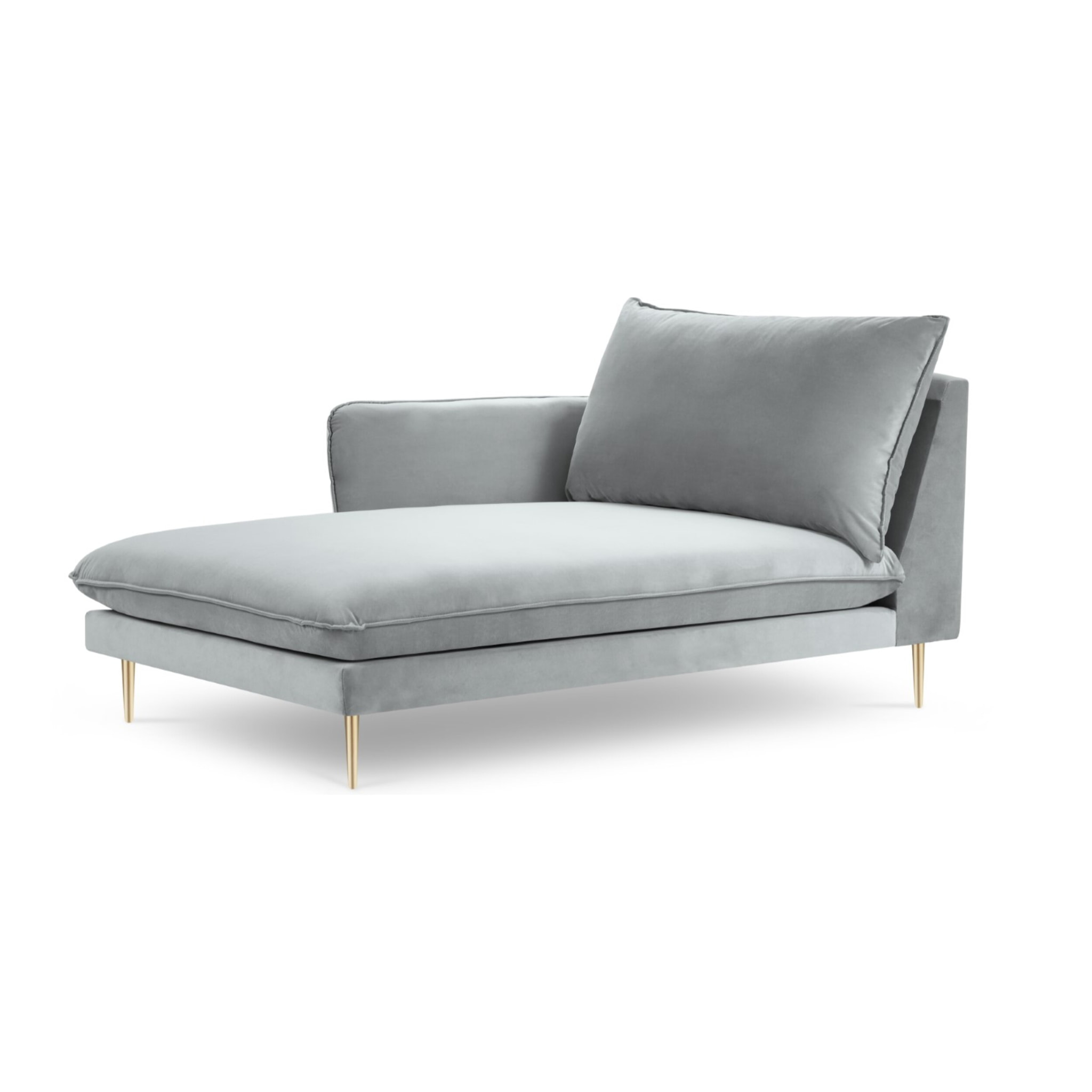 Méridienne gauche "Vienna" en velours gris clair