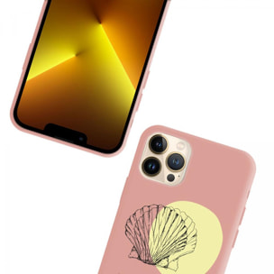 Coque iPhone 13 Pro Silicone Liquide Douce abricot Coquillages et Crustacés La Coque Francaise.