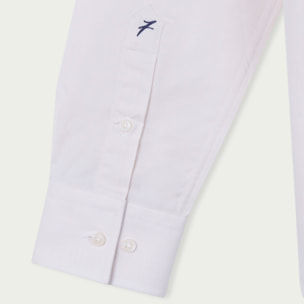 Camicia Uomo 1 Bottone Italiano Slim Twill Unito Avorio