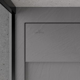 Porte coulissante 90x90 + receveur gris avec siphon (HCB-ALD15G-9090)