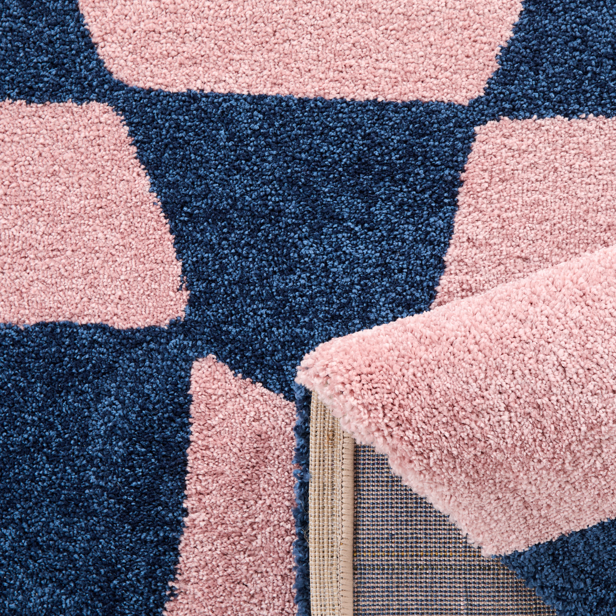 GROOVY - Tapis rétro coloré style seventies - Confortable et moelleux - Bleu
