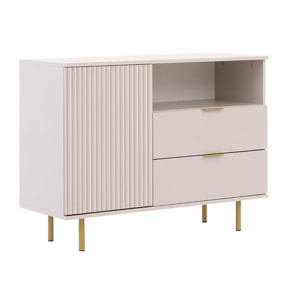 Monica - buffet - beige - 2 tiroirs, 1 porte et 1 niche - 107 cm - Beige