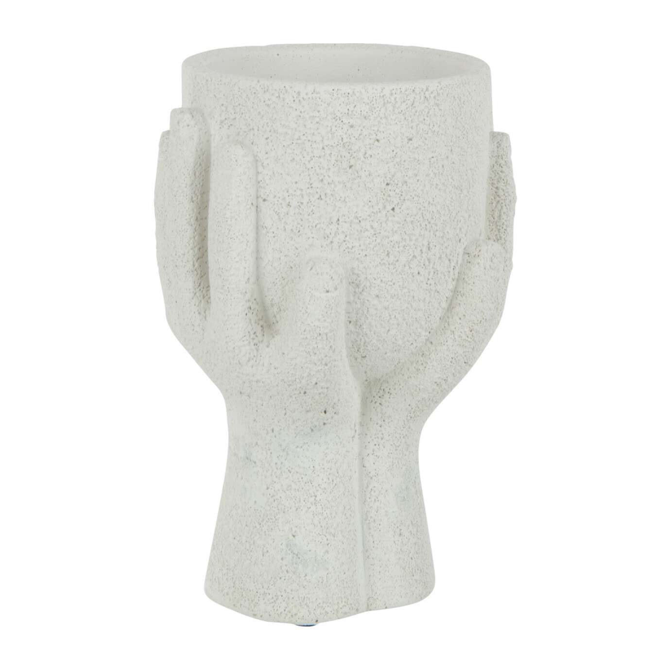 J-Line cache-pot Mains - ciment - blanc - small - 2 pièces - Ø 11 cm