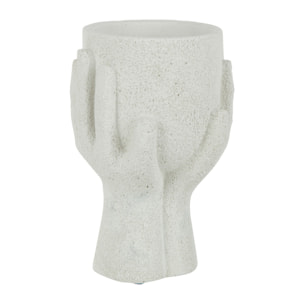 J-Line cache-pot Mains - ciment - blanc - small - 2 pièces - Ø 11 cm
