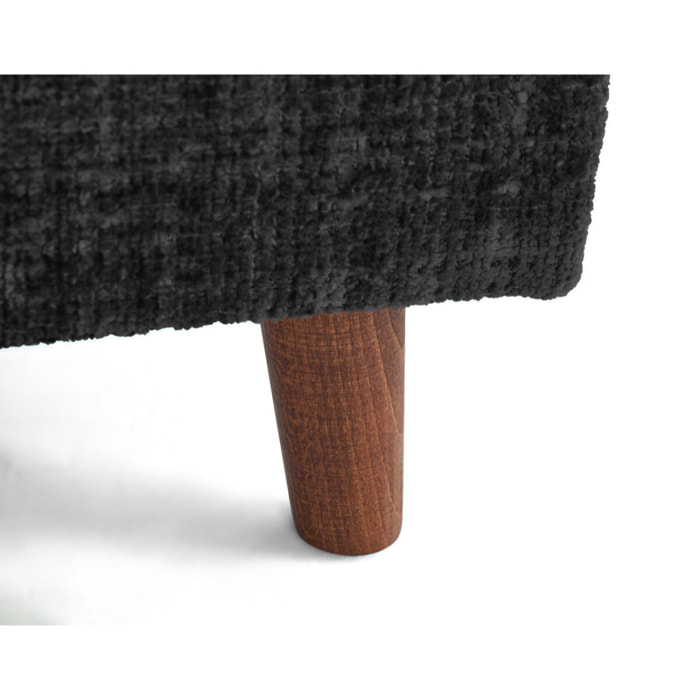 Rune - canapé droit 2 places en velours texturé - Gris Anthracite