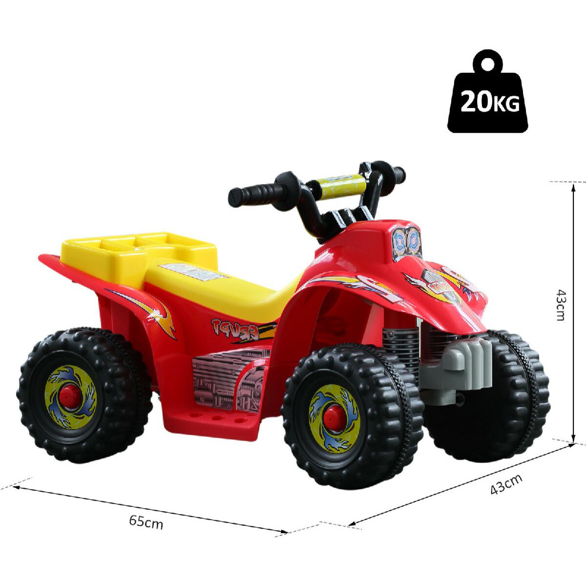 Voiture 4x4 quad électrique multifonctions 65L x 43l x 43H cm enfants +3 ans rouge et jaune