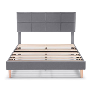 Estructura de cama tapizada Silvi de 30 cm Gris Oscuro