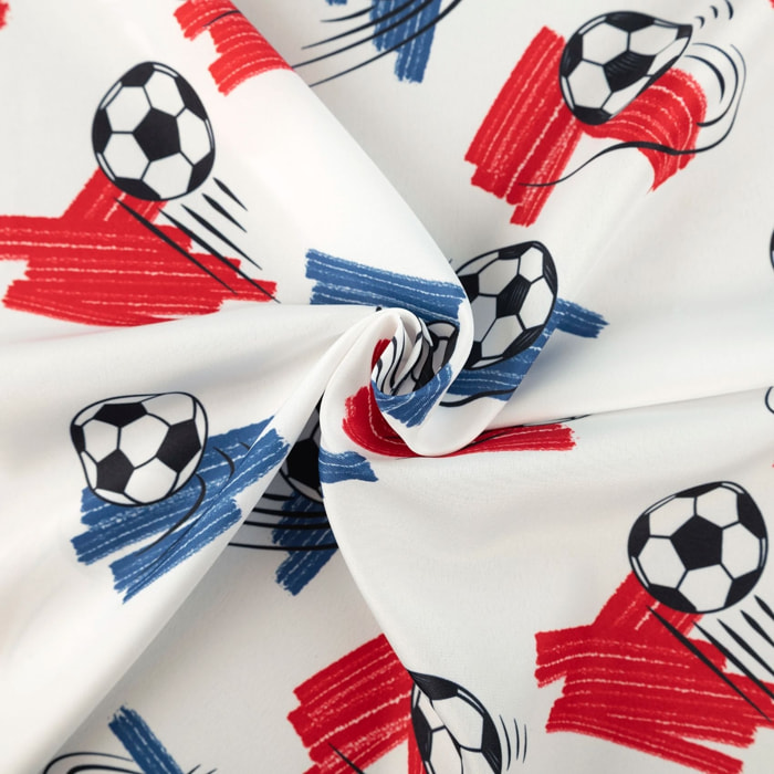 Rideau imprimé football tamisant - Blanc