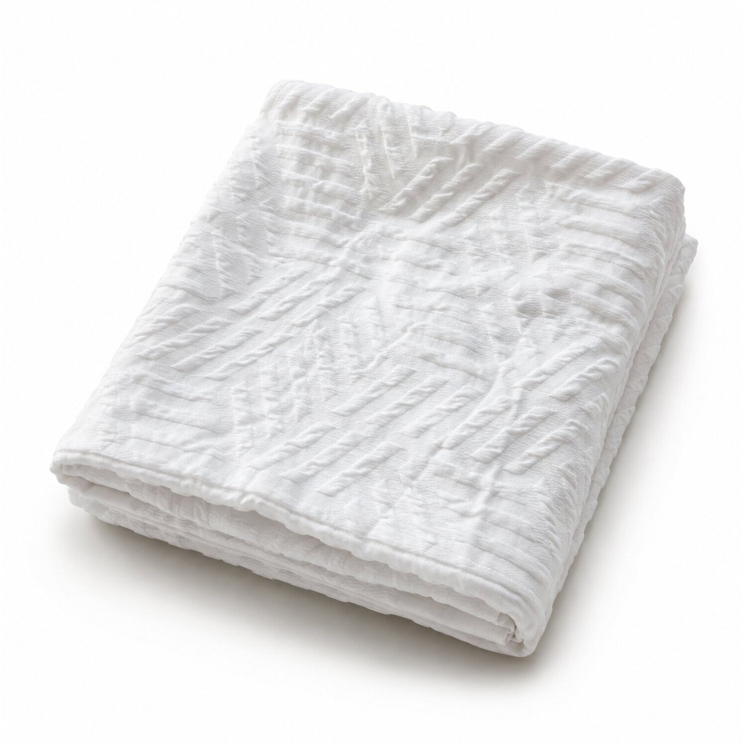 Parure housse de couette 100% microfibre jacquard motif chevrons blanc - EDA
