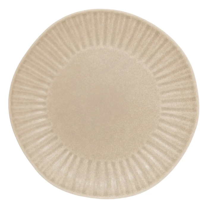 Lot de 4 Assiette dessert Nyero ronde D.21,m beige