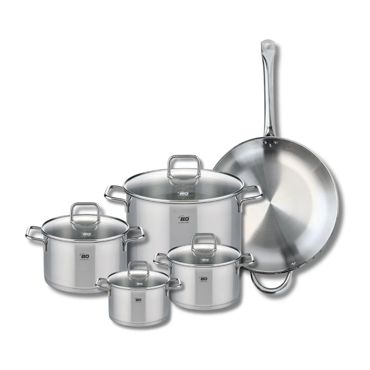 Set de 1 Poêle de cuisson 32 cm et 4 faitouts Elo Profi Citrin