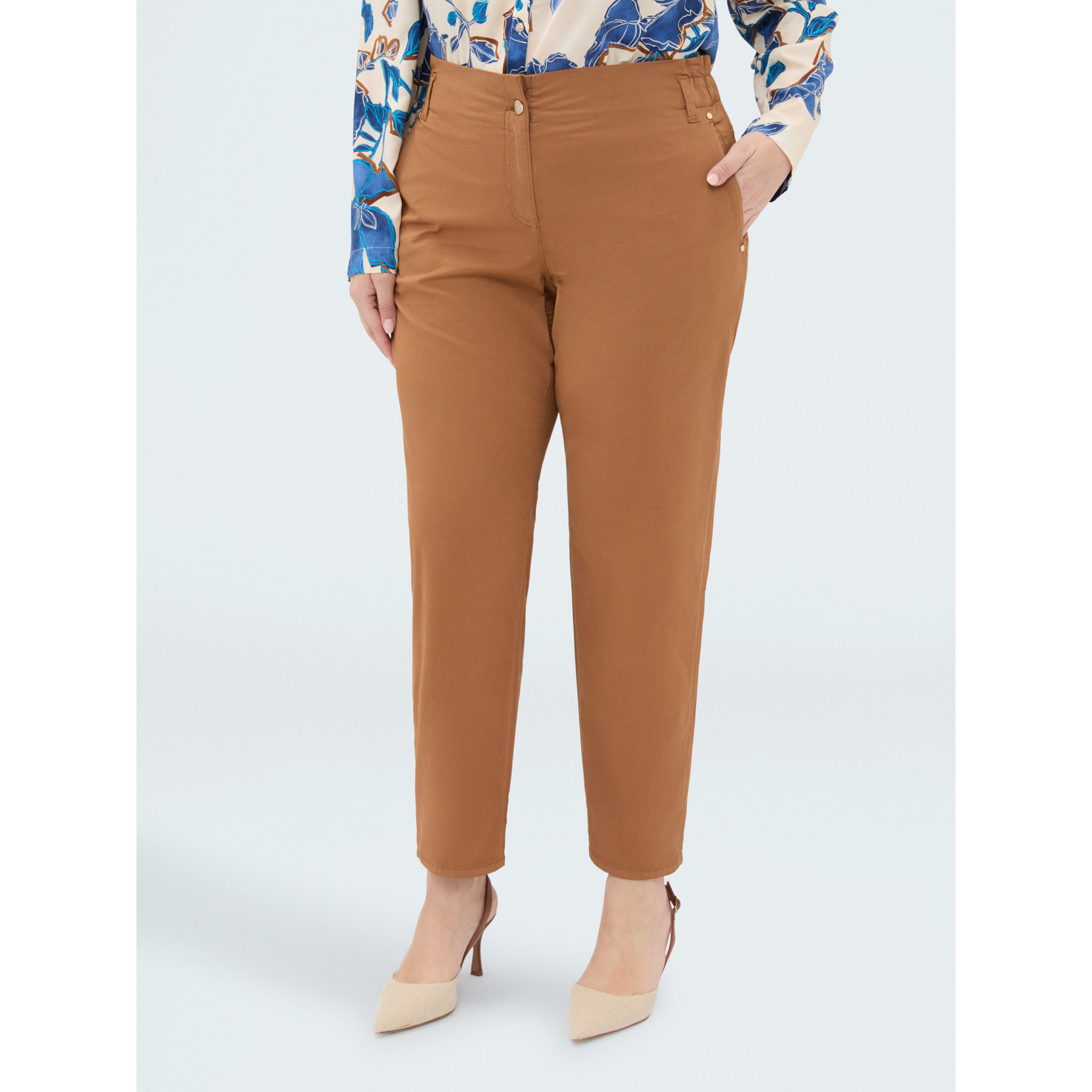 Fiorella Rubino - Pantaloni Balloon in misto cotone - Marrone