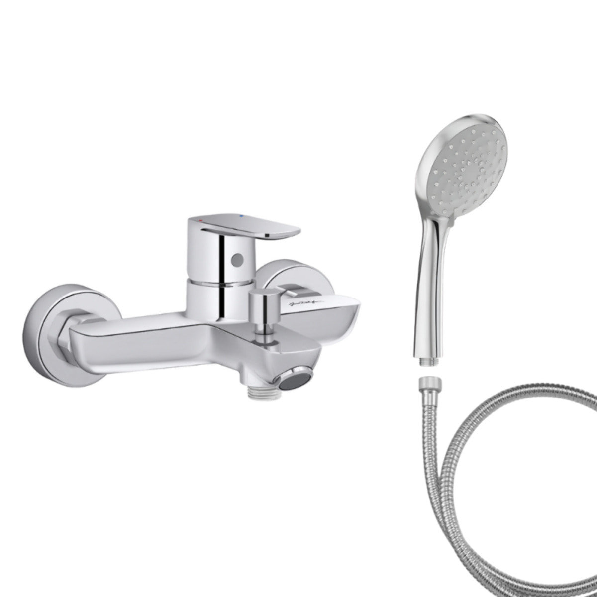 Mitigeur baignoire July+ + pommeau de douche Awaken + flexible de douche métal