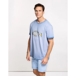 Camiseta Manga Corta Azul - Lapse