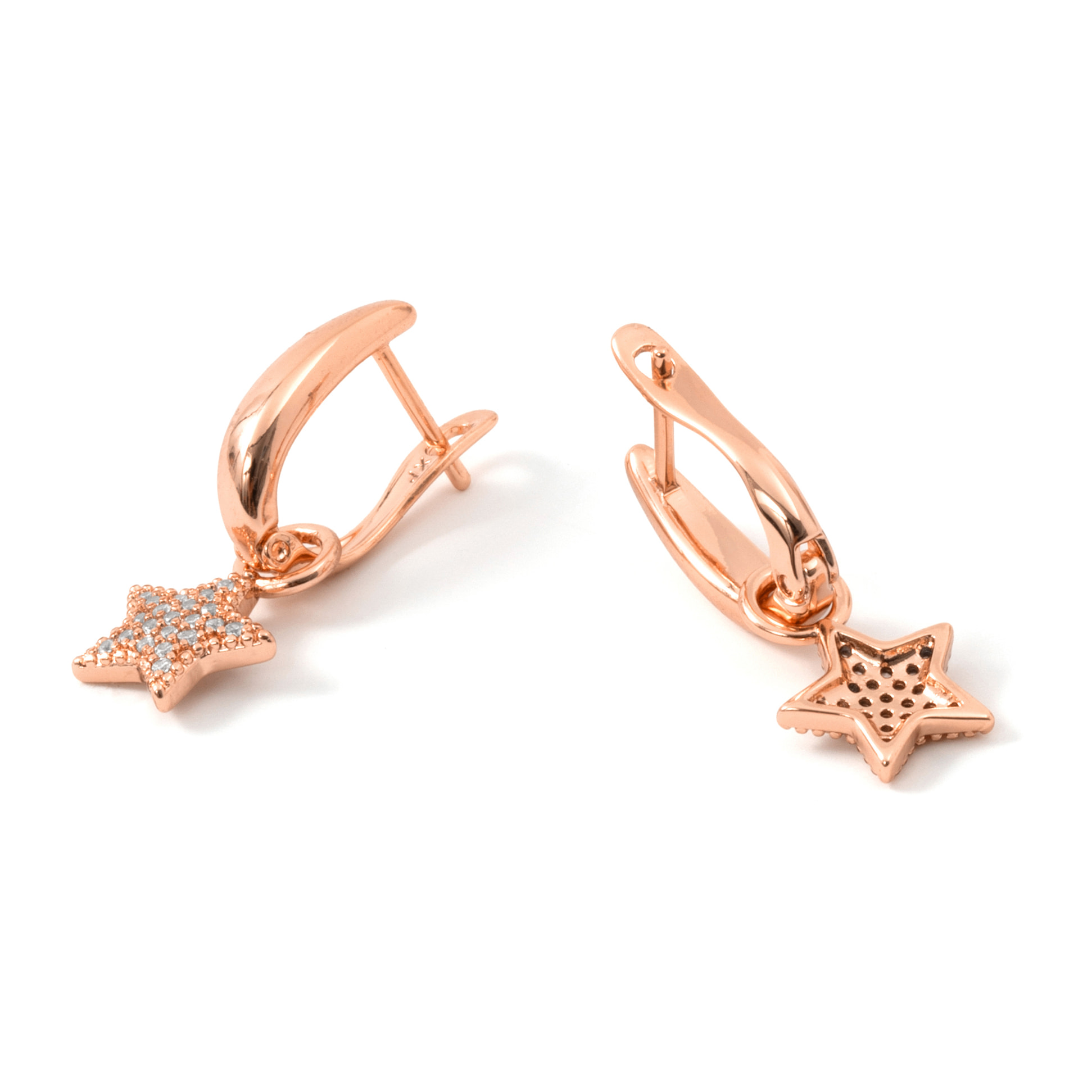 Pendientes Maliard acabado oro rosa 18k