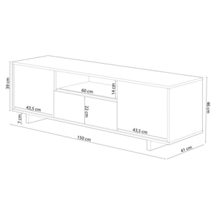 Mueble TV Zaira Roble Canadian - Antracita