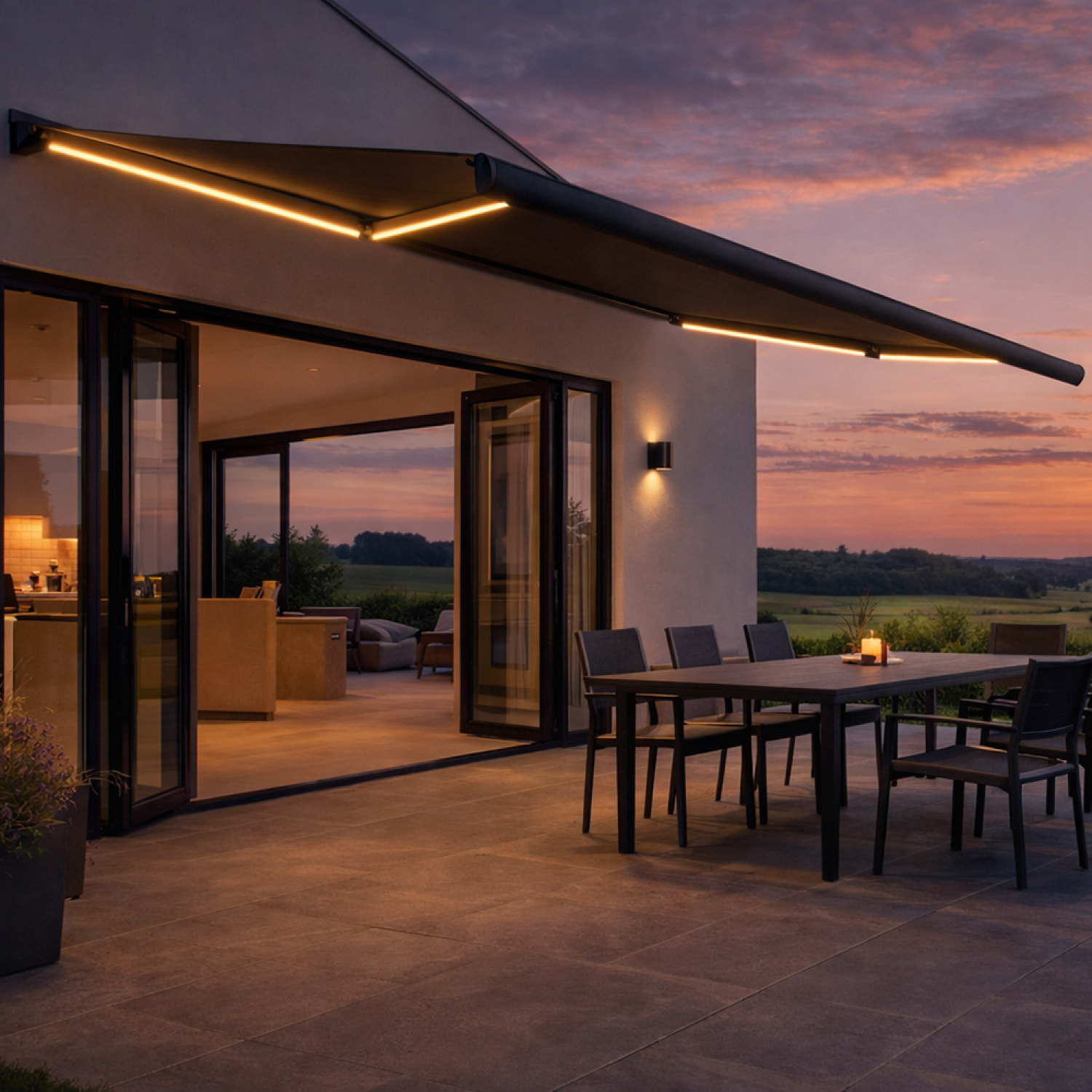 OITIS Store banne LED motorisé 4 x 3 m gris