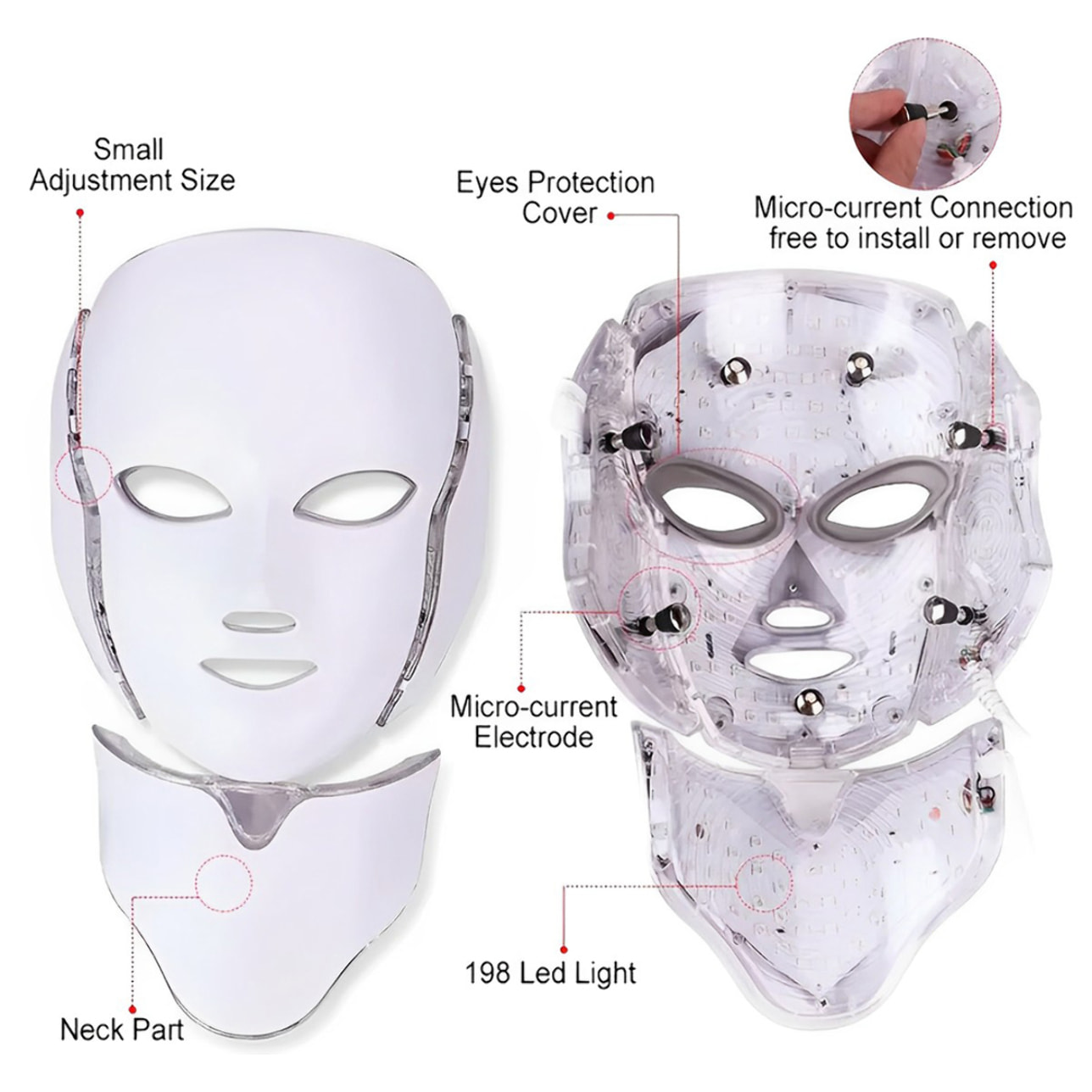 Máscara LED de 7 colores para rostro y cuello - Edición limitada
