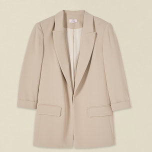 Oltre - Blazer recto con mangas de tres cuartos - Beige