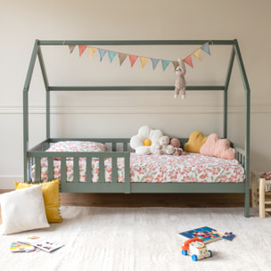 Lit cabane pour enfant 190x90cm vert MARCEAU