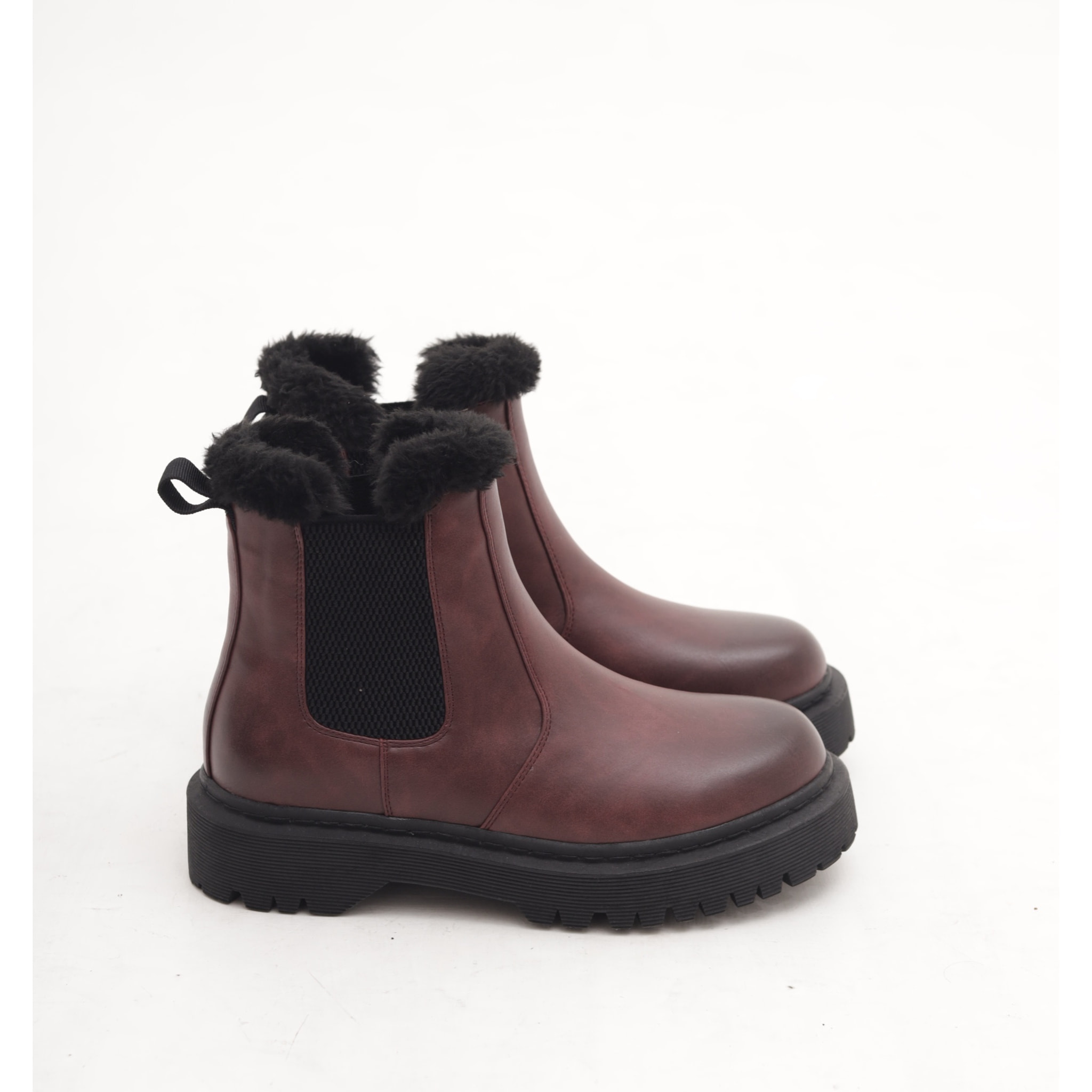 STIVALETTO CHELSEA BASSO FUR BORDEAUX