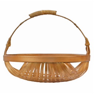Panier Rond avec Anse et Tressage Artisanal en Bambou - CATANIA