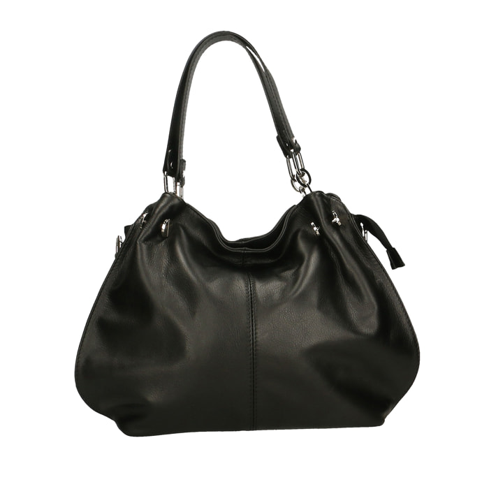 Borsa a spalla da Donna Charlotta in Vera Pelle Made in Italy 30x38x12 cm