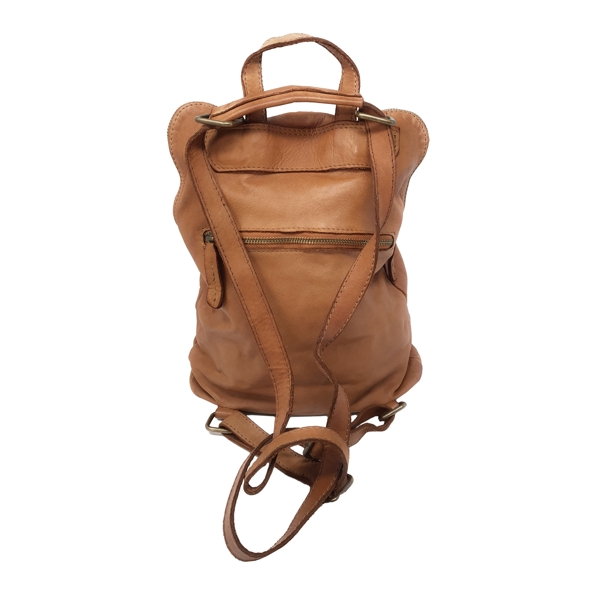 Chicca Borse Borsa Zaino Donna in Pelle Cuoio